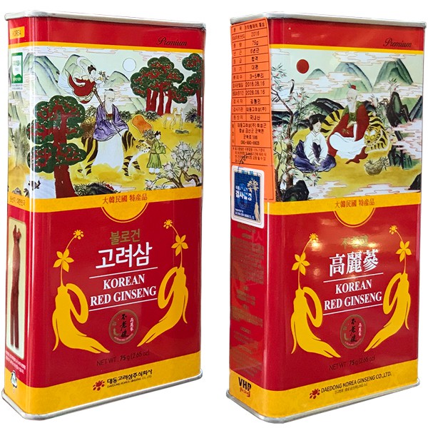 Hồng sâm củ khô hộp thiếc KGC 75g hồng sâm chính phủ Cheong Kwan Jang